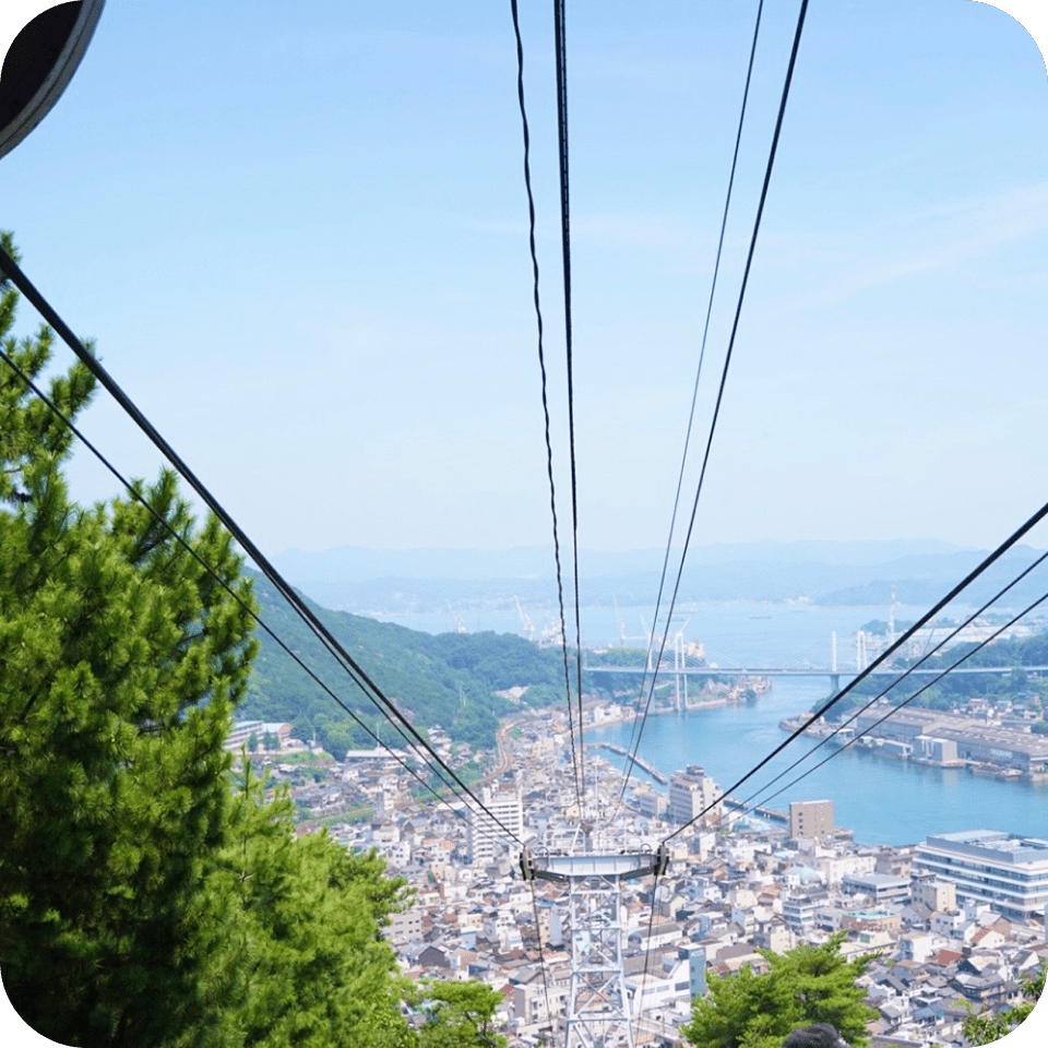 写真:ロープウェイから街を見下ろしています